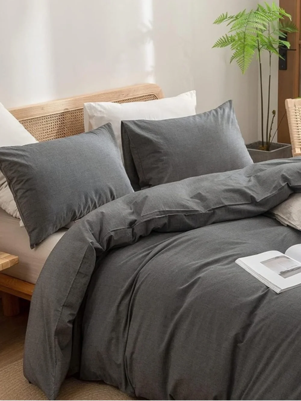Gray Cotton Duvet Cover Set - NWT